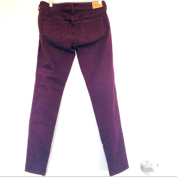 Abercrombie & Fitch Merlot Burgundy Skinny Jeans- Size 27 - Picture 4 of 9